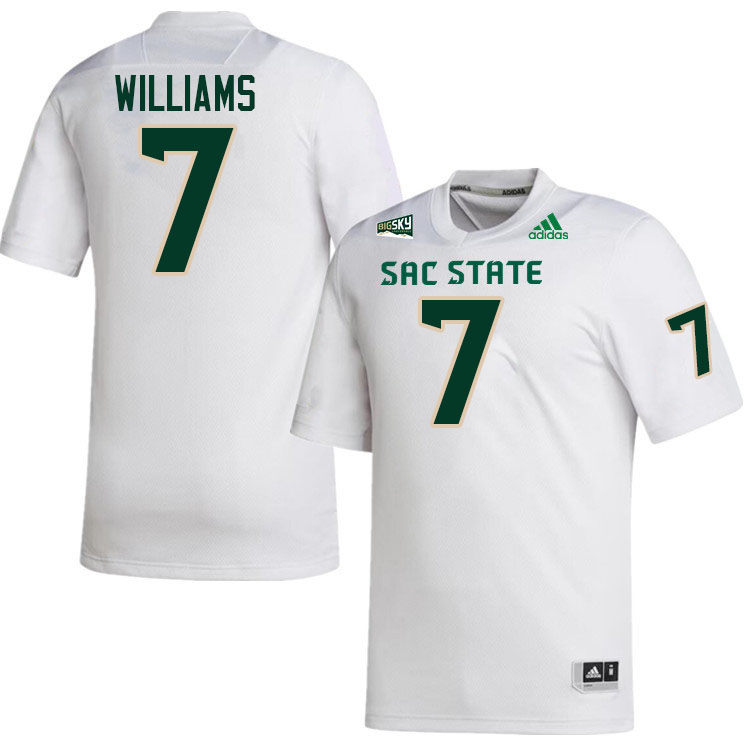 Sacramento State Hornets #7 Jalen Williams College Football Jerseys Stitched-White